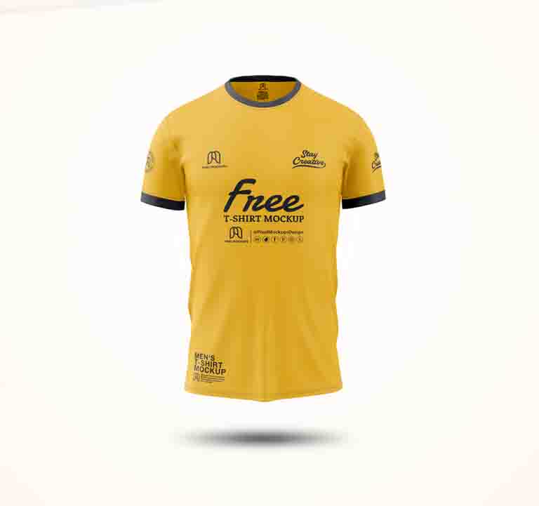 Editable T-shirt color mockup with transparent background