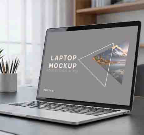 Laptop screen mockup for UI and web design presentation