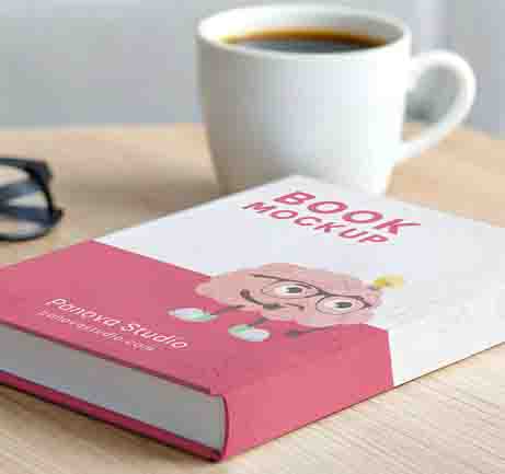 Download a Free Hardcover Book on Table Mockup PSD. 3000×2000 px, RGB, commercial use. Show book covers in a cozy tabletop scene with coffee, glasses, and soft natural lighting.