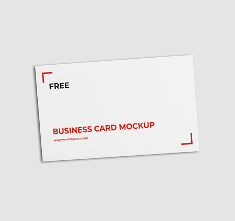 Free business card mockup in clean minimal scene